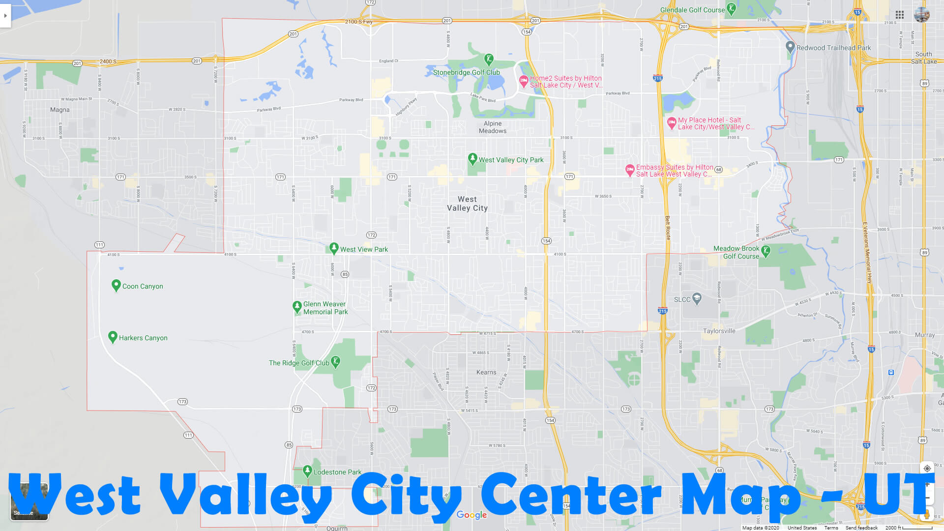 West Valley City Center Map   UT